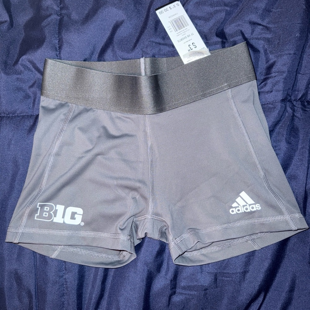 NWT Adidas Women's Gray Big 10 spandex shorts